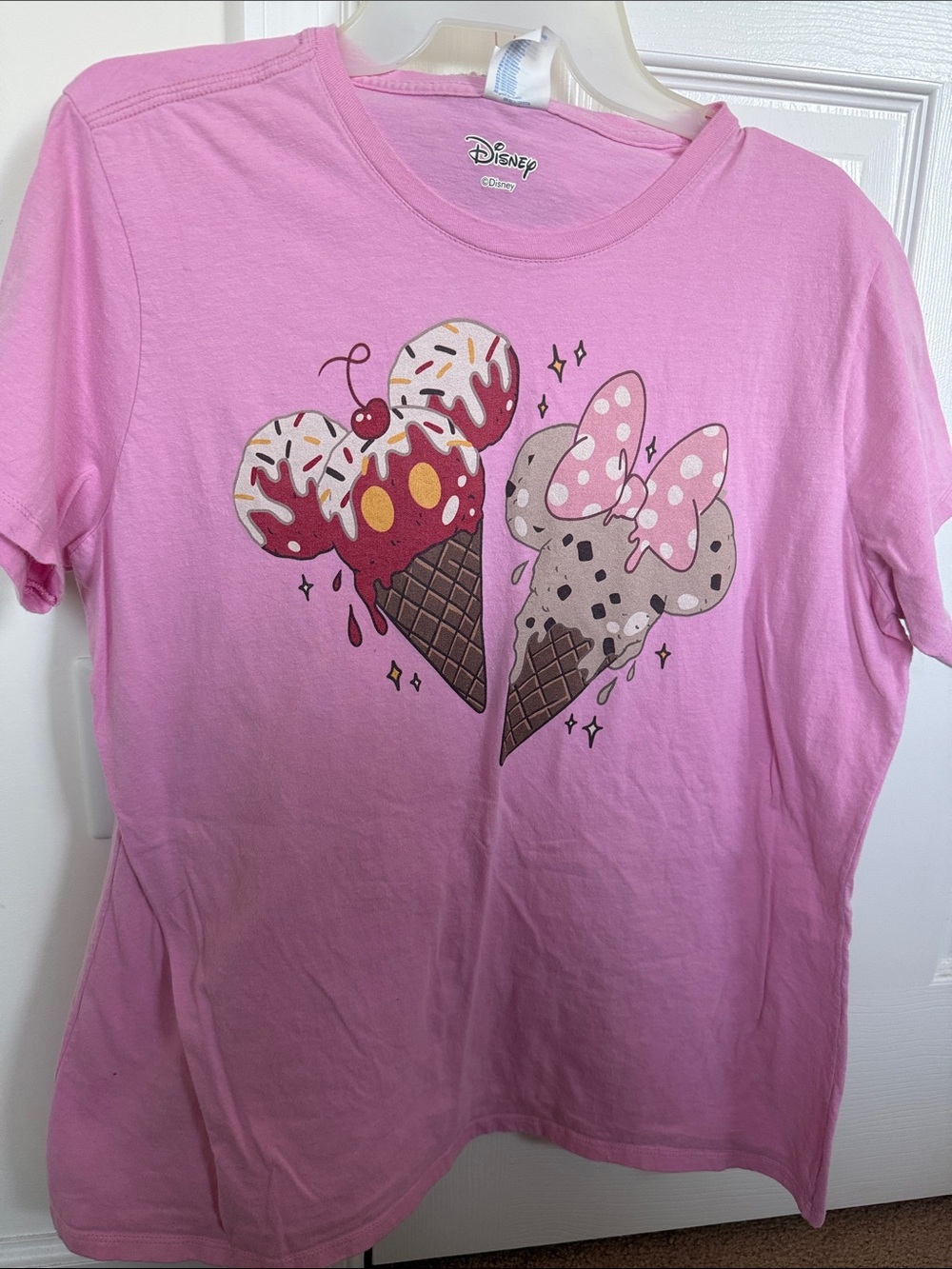 Disney Pink Minnie & Mickey Ice Cream Graphic Tee for Women